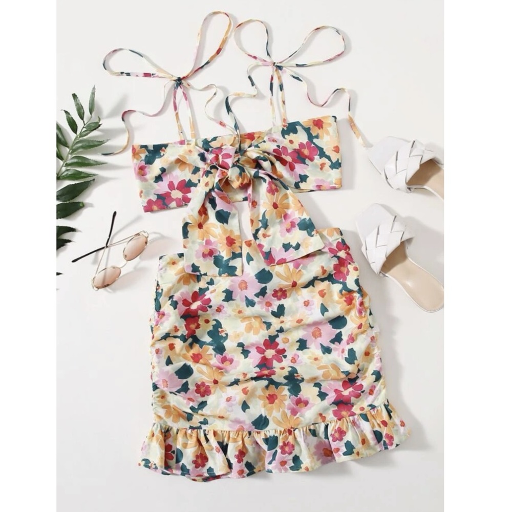 2 piece skirt floral set